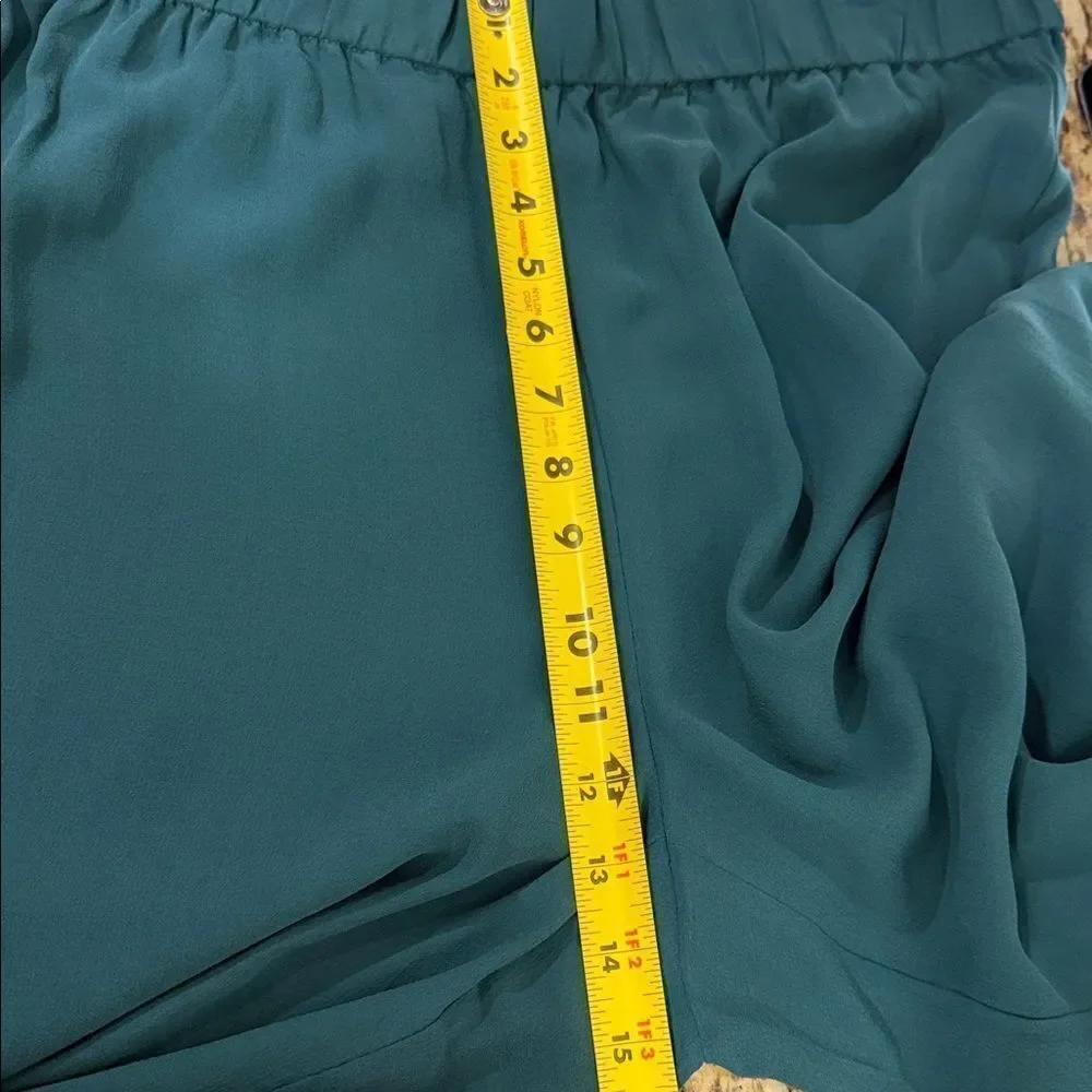 Eileen Fisher 100% Silk Cropped Pull On Pants Teal Green XL NWT